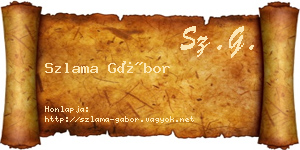Szlama Gábor névjegykártya